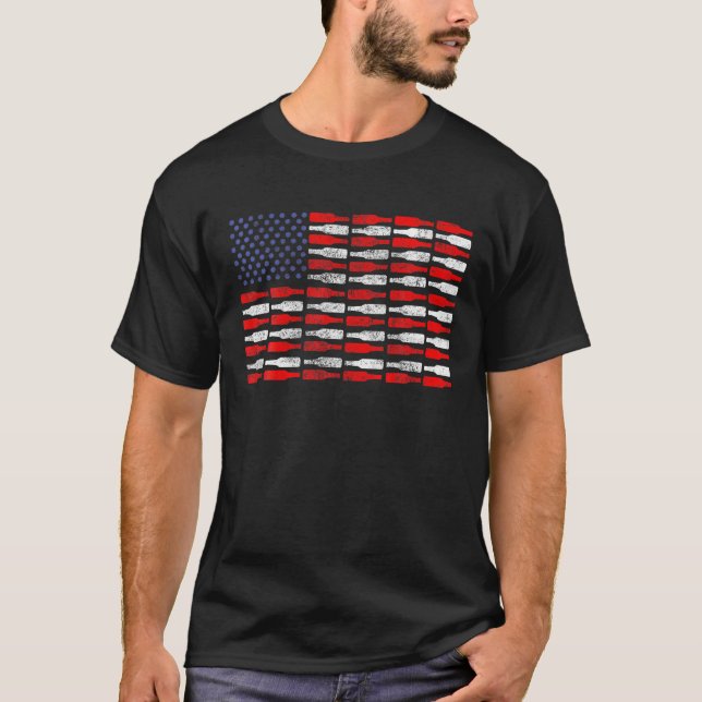 Vintage USA Bierflaschen und Flaschen Tops Flag T  (Vorderseite)