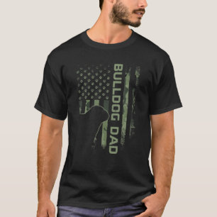 Vintage USA Camouflage Flag Proud English Bulldog T-Shirt