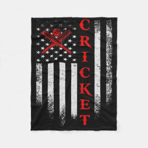 Vintage Usa Cricket Amerikanische Flagge Cricketsp Fleecedecke