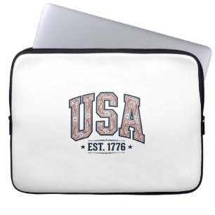 Vintage USA Est 1776 Patriotic Engraving Shirt_1 Laptopschutzhülle