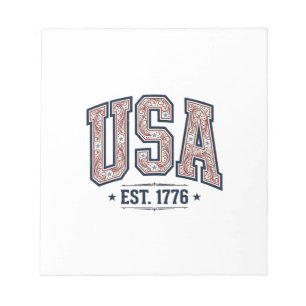 Vintage USA Est 1776 Patriotic Engraving Shirt_1 Notizblock