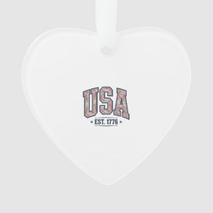 Vintage USA Est 1776 Patriotic Engraving Shirt_1 Ornament