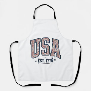 Vintage USA Est 1776 Patriotic Engraving Shirt_1 Schürze