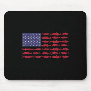 Vintage Usa Fisch Amerikanisches Flagge Shirt Ange Mousepad