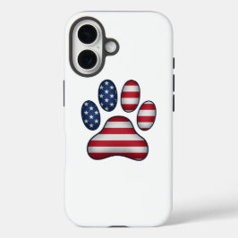Vintage USA Flag 4. Juli Paw Print Patriotic iPhone 16 Hülle