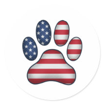 Vintage USA Flag 4. Juli Paw Print Patriotic