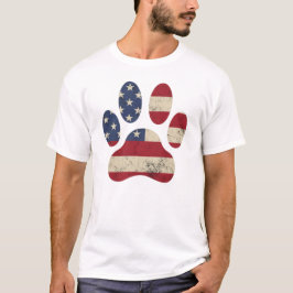 Vintage USA Flag 4. Juli Paw Print Patriotic T-Shirt