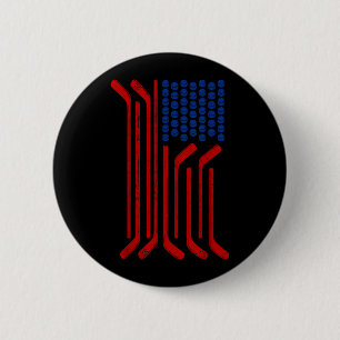 Vintage-USA-Flag Amerikanischer Eishockey Patrioti Button