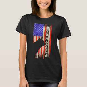 Vintage Usa Flag French Bulldog Grandpa Frenchie S T-Shirt