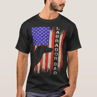 Vintage USA Flag Proud Labrador Retriever Dad Lab T-Shirt