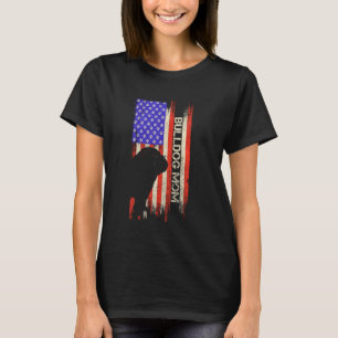 Vintage-USA-Flag stolze englische Bulldogge-Hundem T-Shirt