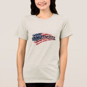 Vintage-USA-Flag Tri-Blend-T-Shirt Tri-Blend Shirt