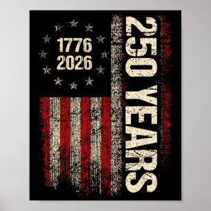 Vintage-USA-Flagge 250. Unabhängigkeitstag-Jubiläu Poster