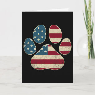 Vintage-USA-Flagge 4. Juli Pfotenabdruck Patriotis Karte
