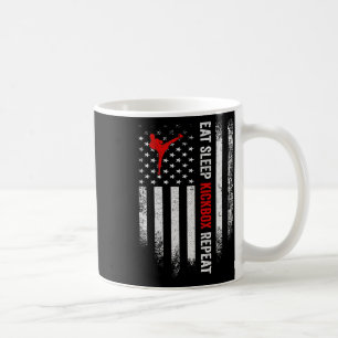 Vintage USA-Flagge Eat Sleep MMA Kickbox Repeat Ki Kaffeetasse