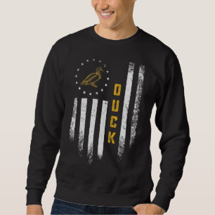 Vintage-USA-Flagge-Ente Lustiger Bauer Geflügel En Sweatshirt