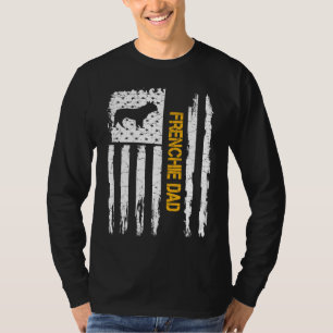 Vintage-USA-Flagge Französische Bulldogge Hund Pap T-Shirt