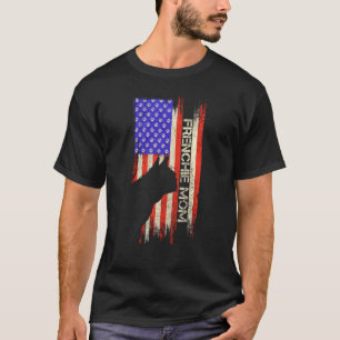 Vintage-USA-Flagge Französische Bulldogge Hundemut T-Shirt