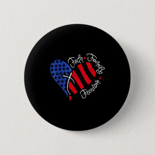 Vintage USA-Flagge Glaube Familie Dom Patriotisch  Button