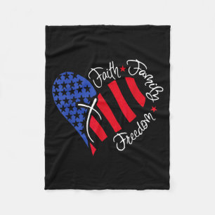 Vintage-USA-Flagge Glaube Familie Dom Patriotisch Fleecedecke