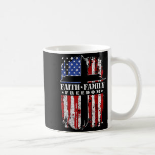 Vintage-USA-Flagge Glaube Familie Dom Patriotisch  Kaffeetasse