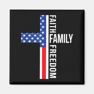 Vintage-USA-Flagge Glaube Familie Dom Patriotisch Magnet