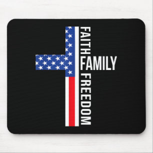 Vintage-USA-Flagge Glaube Familie Dom Patriotisch Mousepad