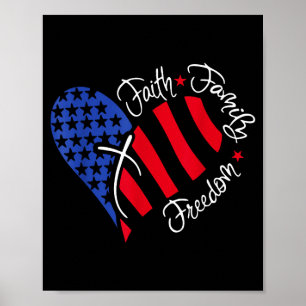 Vintage-USA-Flagge Glaube Familie Dom Patriotisch Poster