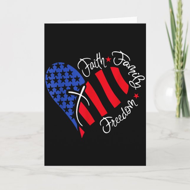 Vintage USA-Flagge Glaube Familie Freiheit Patriot Karte (Vorderseite)