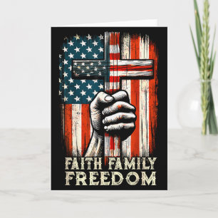 Vintage-USA-Flagge Glaube Familie Freiheit Patriot Karte
