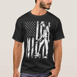 Vintage-USA-Flagge Metalldetektor Patriotisches Re T-Shirt
