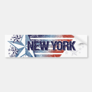 Vintage USA-Flagge mit Stern - New York Autoaufkleber