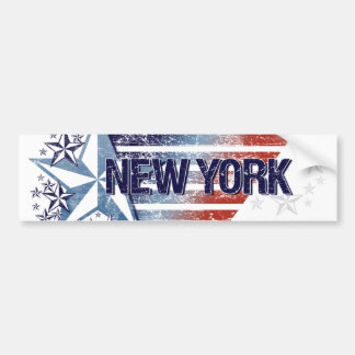 Vintage USA-Flagge mit Stern - New York Autoaufkleber