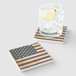 Vintage-USA-Flagge Steinuntersetzer