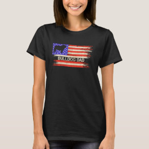 Vintage-USA-Flagge Stolzer English-Bulldog-Hund-Va T-Shirt