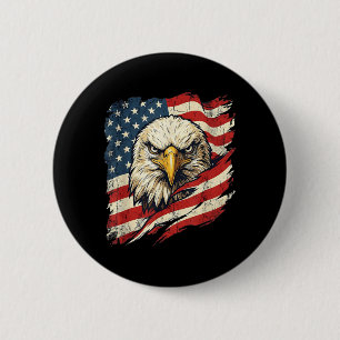 Vintage USA-Flagge Weißkopfseeadler Amerikanische  Button