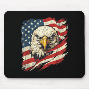 Vintage USA-Flagge Weißkopfseeadler Amerikanische Mousepad