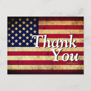 Vintage USA Flaggenamerikana Danke Postcard Postkarte