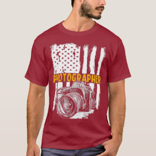 Vintage-USA-Fotograf Amerikanische Flagge Patrioti T-Shirt