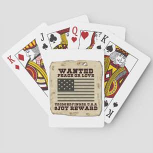 Vintage USA Gesucht: Gesucht: Peace oder Love Desi Spielkarten