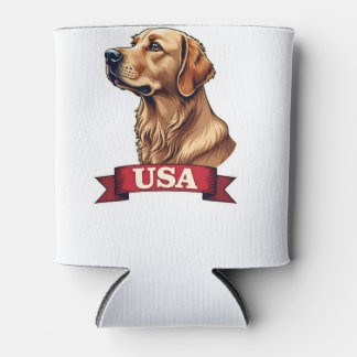 Vintage USA Golden Retriever Engraving Shirt Dosenkühler