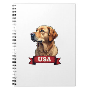 Vintage-USA-Golden-Retriever-Gravur-Shirt 4 Notizblock