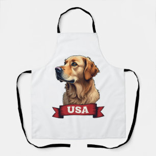 Vintage USA Golden Retriever Gravur-Shirt 4 Schürze