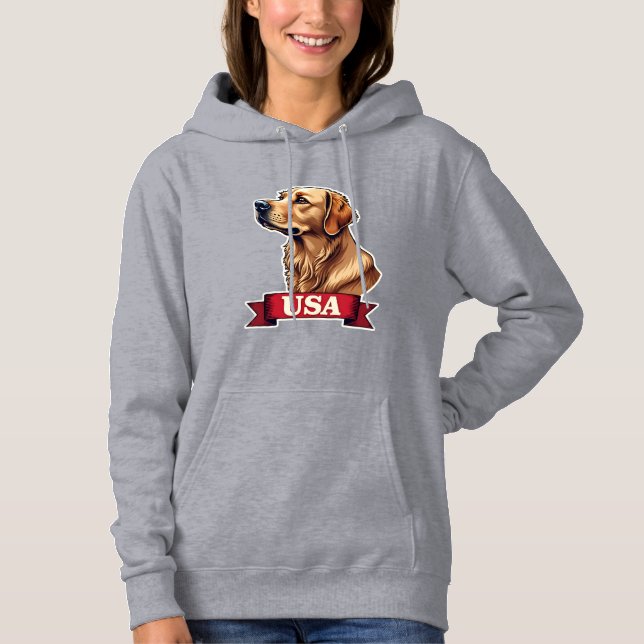 Vintage USA Golden Retriever Gravur-Shirt Hoodie (Vorderseite)