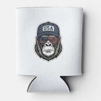 Vintage USA Gorilla Sonnenbrille Patrioten-Shirt D Dosenkühler