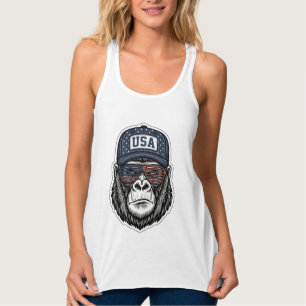 Vintage USA Gorilla Sonnenbrille Patriotisches T-S Tank Top