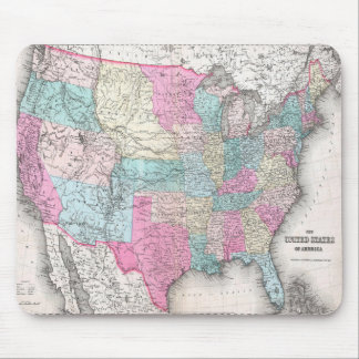 Vintage USA Karte (1857) Mousepad