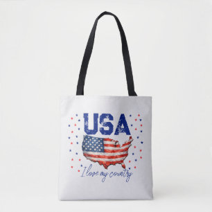Vintage USA Karte Patriotisches T-Shirt - Ich lieb