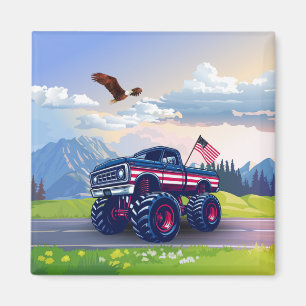 Vintage-USA-Monstertruck Magnet