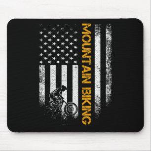 Vintage-USA-Mountainbike-Amerikanische-Flagge-Fahr Mousepad